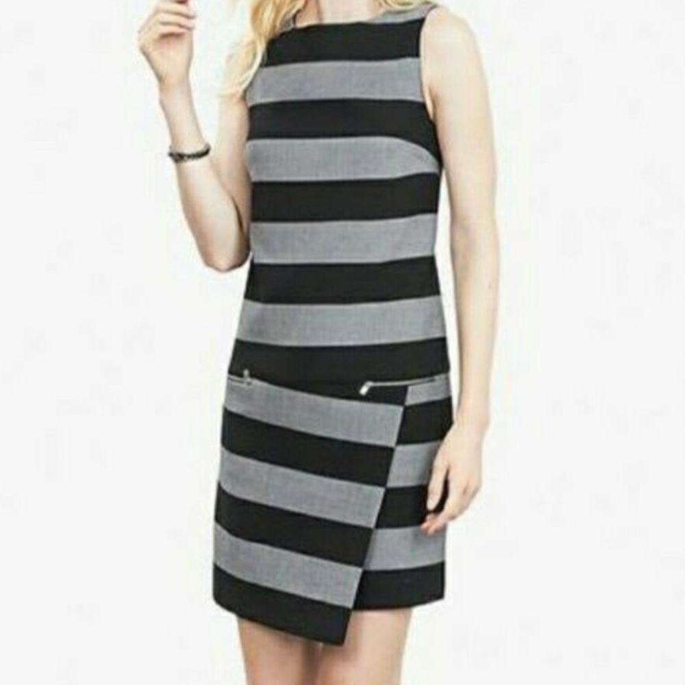 Banana Republic Grey and Black Shift Dress. NWT.